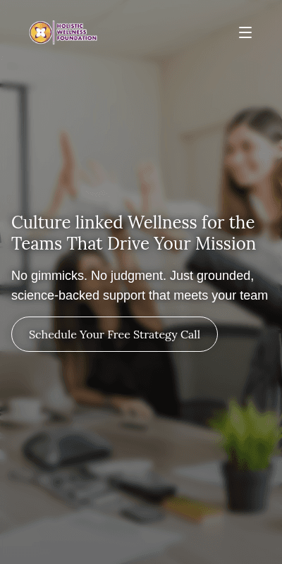 Holistic Wellness Foundation Mobile View