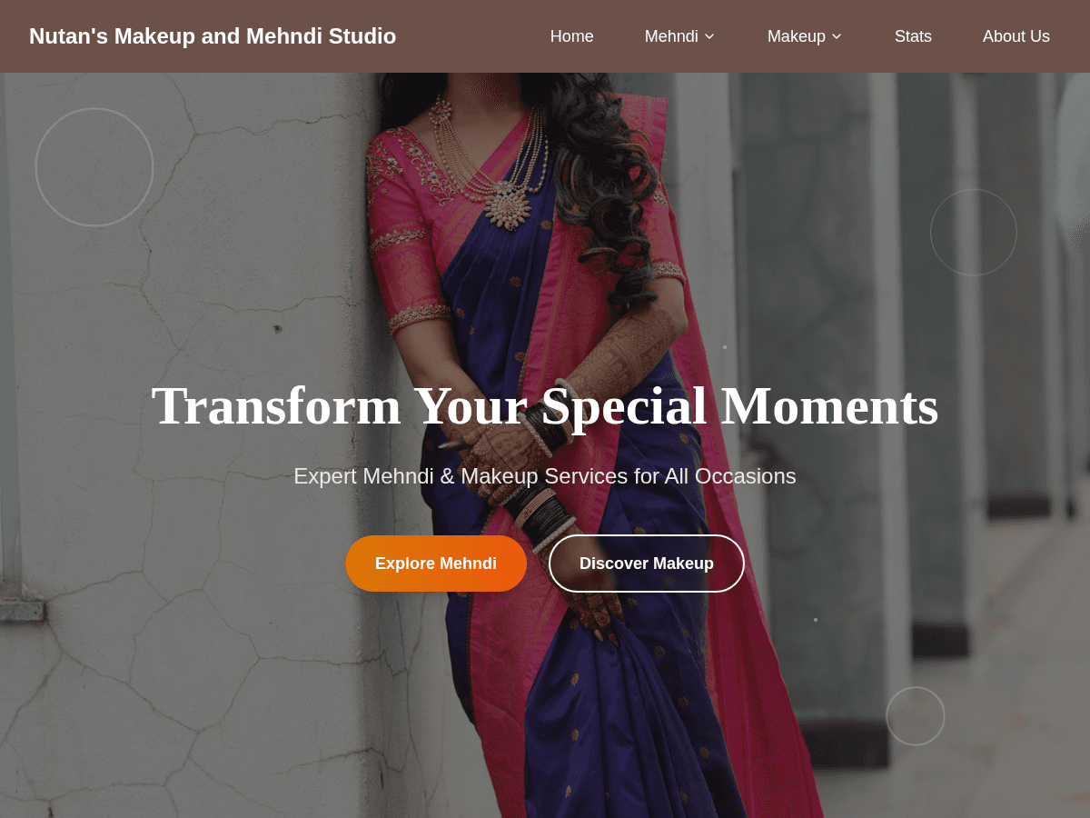 Nutan Makeup & Mehndi Tablet View